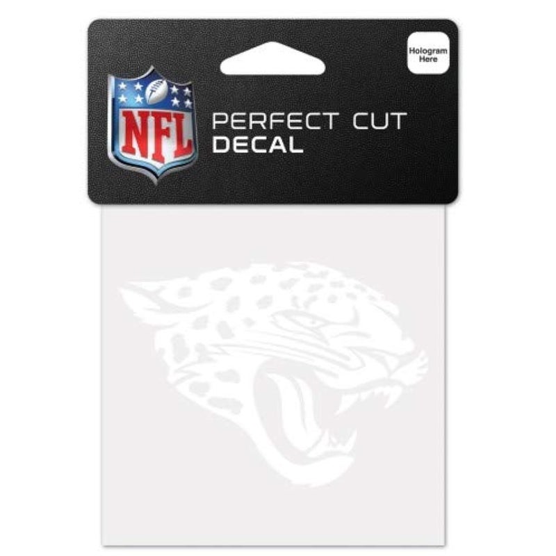 Wincraft NFL Jacksonville Jaguars 4x4 Perfect Cut White Decal, One Size, Team Color